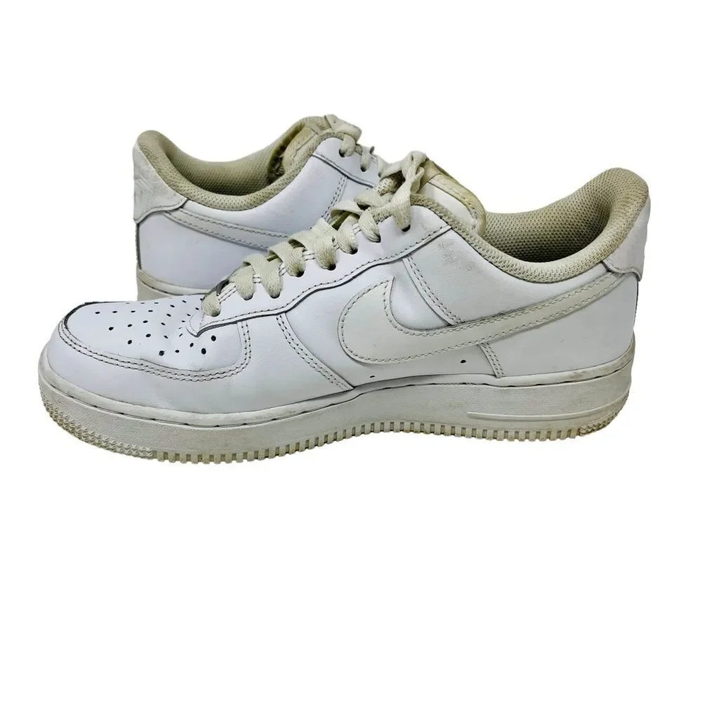 NIKE White Air Force One 1 Women's Sneakers Shoes Leather Low Top 9‎ 315115-112